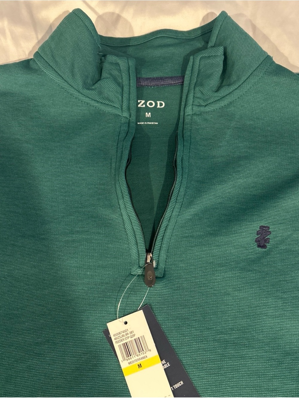Izod Men’s Teal Green Quarter-Zip Pullover